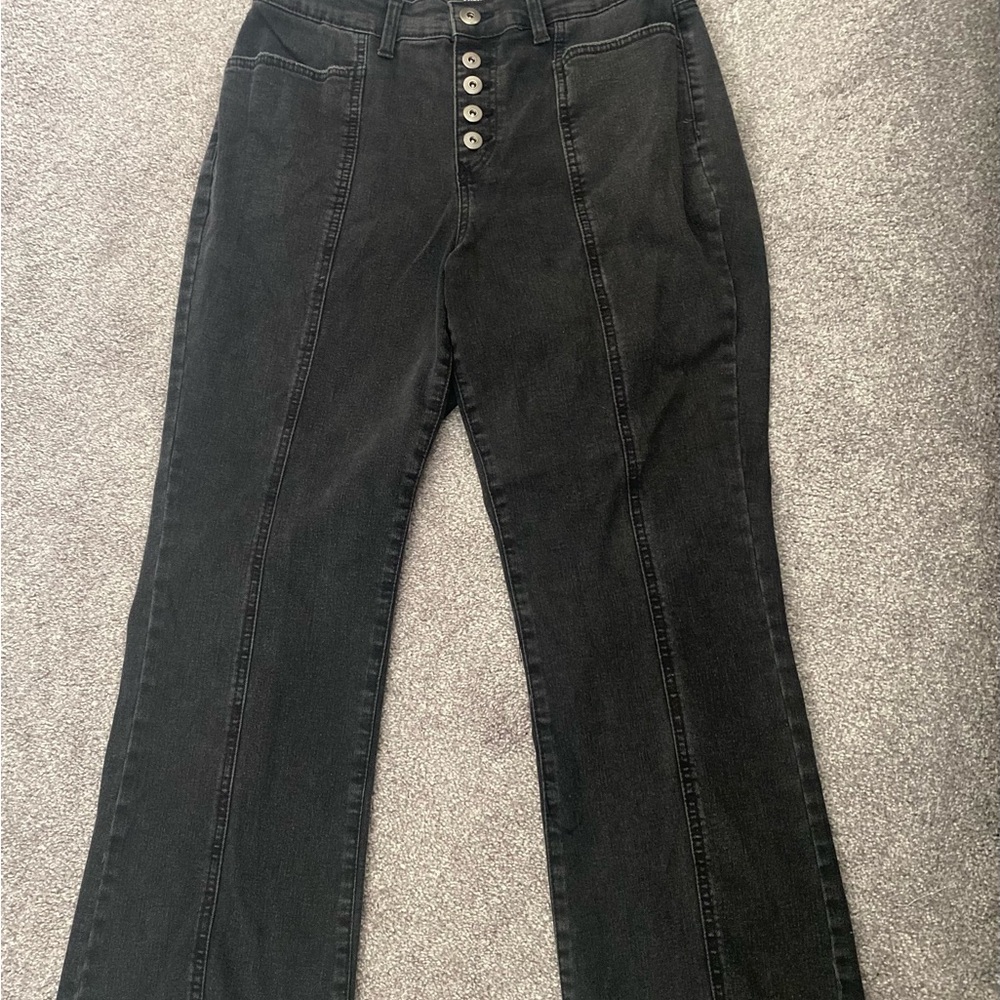 Style & Co. Black High-Waisted Button-Fly Jeans